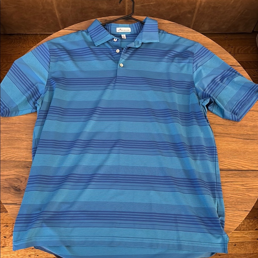 Peter Millar Blue Polo Shirt Classic Sporty Design